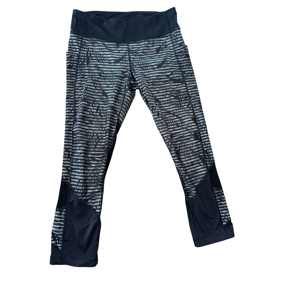 Lululemon Pace Rival Crop Leggings Heathered Black Full On Luxtreme Size 6